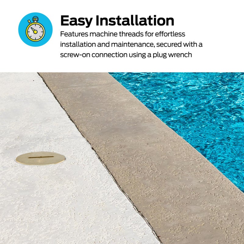 Eastman 3 Inch Slotted Brass Cleanout Plug, Machine-Threaded with 1/4 in Screw-On Tap, Drain Access Fitting, 42002 - Image 3